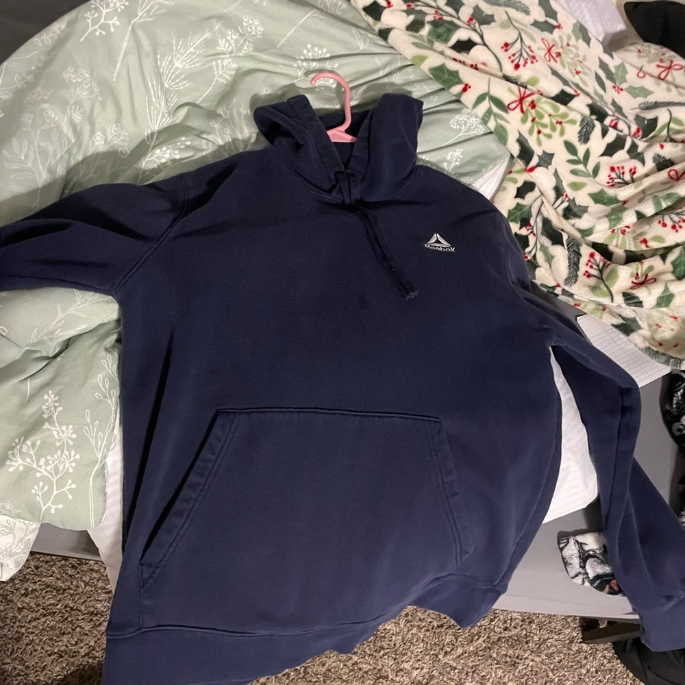 Reebok Men's Dark Blue Pullover Hoodie